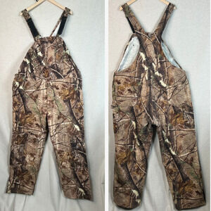 Carhartt‎ Adult Dungarees RealTree Camo Overall Bibbs 50 x 32 Lined Double Knee